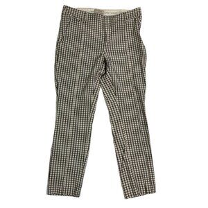 40% off! Anthropologie pants women's 2 black beige plaid straight leg stretchy